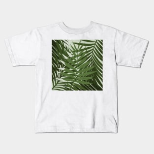 Green Palm Leaves / Illustration Kids T-Shirt